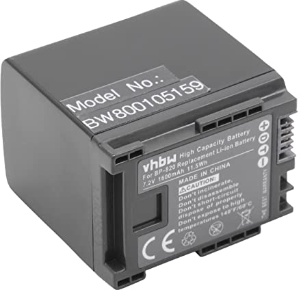 vhbw batteria compatibile con Canon Legria HF G70, HF M31 HD, HF M306 HD videocamera camcorder (1600mAh, 7,2V, Li-Ion) con infochip
