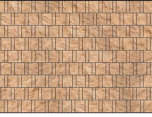 PerfectHD Zaunsichtschutz - Motiv Sandsteinwand - Sichtschutz für den Garten - 2,50 x 1,80 x 0,19 m - 9 Streifen - 30 Varianten