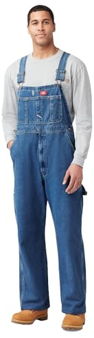 Dickies Men's Big-Tall Bib Overall, Stone Washed, 50W x 30L