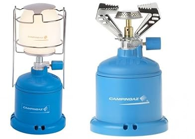 Réchaud à gaz de camping + lampe à gaz