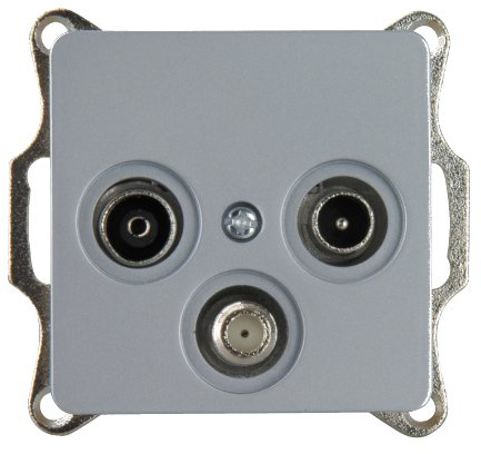 UNITEC SAT/Antennensteckdose, Genua, Silber