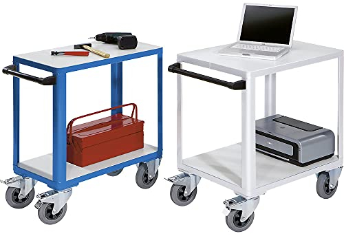 eurokraft | pro | Industrie-Tischwagen | Ladefläche LxB 750 x 550 mm | weißaluminium RAL 9006