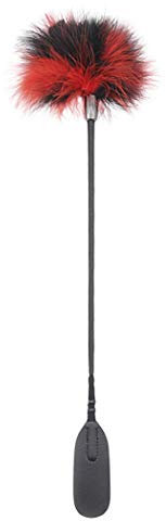Federkitzler Erotische Sex Spielzeug SM Paddel Fetisch Bondage Rollenspiele Bettfesserln Flogger Spanking Paddle Sexspielzeug für Paare, Schwarz-Rot