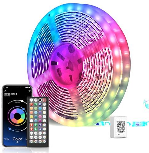 Mexllex LED Strip Lights 30m, Ultra-Long LED Lights Strip Music Sync, App Control with Remote, LED RGB Tape Lights LED Lights for Bedroom Party