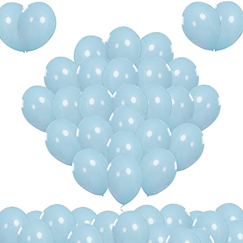 Premium Luftballons Babyblau • Helium Luftballons • 50 Stück • reißfest • Babyblaue Luftballons Helium geeignet für eine schöne Baby Party Deko, Geburtstagsdeko, Fasching • 100% Naturlatex