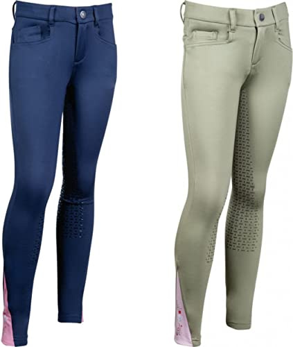 HKM Horse Spirit Culera Full S. Pantalones de Montar para niños Azul Oscuro 11/13 años