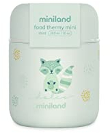 Miniland - Termo Bebé para Comidas 280ml de Acero Inoxidable, Cierre Hermético y Aislamiento de Doble Pared, Mantiene Temperatura más de 12h Frío y Calor (Mint)