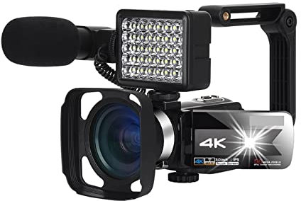 Videokamera -videokamera, 4K WiFi Night Vision 5 6mp Inbyggd fyllningsskärm Vlogging for webbkamera kamera(Standard,K1 Gray Camera kit)