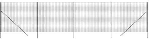 vidaXL Clôture en Treillis Métallique, Enclos pour Animaux, Clôture de Défense, Barrière de Jardin Terrasse Extérieur, Anthracite 2,2x10 m