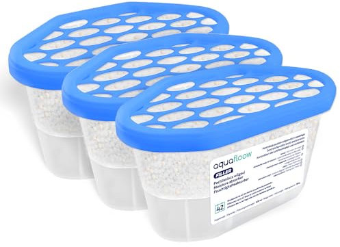 Aquafloow Déshumidificateur 400 ml, Réduit l'humidité de l'air, 3 Pièces | Neutraliseur d'odeurs, Absorbeur d'humidité pour Cuisine, Placard, Salle de Bain et Bureau