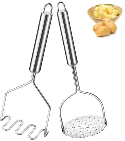 Schiacciapatate, 2 pezzi, schiacciapatate, in acciaio inox, con manico spesso, schiacciapatate, avocado, fagioli