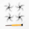 Votvlog 2 Paar Geräuscharme Propeller mit einem Schraubendreher geliefert Kompatibel für DJI NEO, Drohne Propeller Requisiten Schnellspanner Quadcopter Propeller Ersatz Flügel Drohne 5-Blatt-Paddel