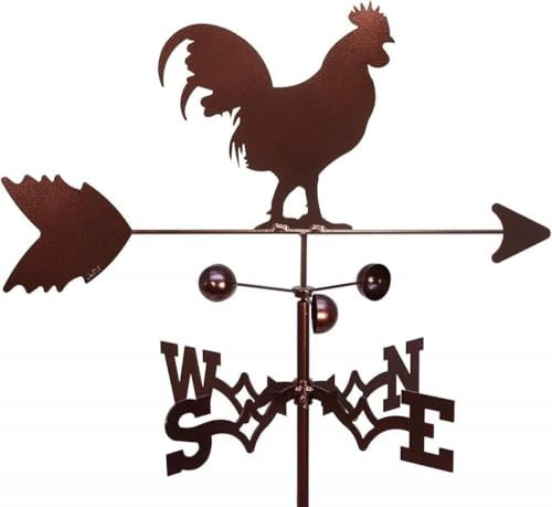 Ruiseawing Banderuole per tetti, banderuola a Forma di Gallo, indicatori di direzione del Vento per Esterni, Tetto, Giardino, Montagna, Decorazione per Cortile, banderuola in ghisa per Fattoria,