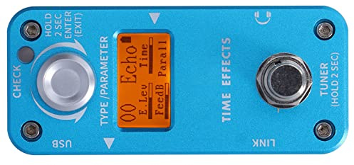 Eujgoov Reverb Pedal Digital Delay Reverb Effekt Pedal, Aluminium, Blå
