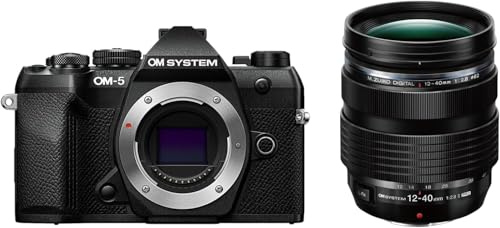 OM System OM-5 Mark II Cámara MFT con M.Zuiko ED 12-40 mm F2.8 Pro II, 20 MP, IP53 protección climática, estabilización 5 Ejes, 50 MP High-Res Shot, Negro