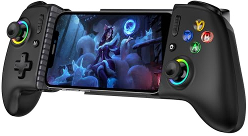 Mobile Gaming Controller for Android/iOS,Wireless Phone Controller With Hall Effect Joystick-PS Remote Play/Xbox Cloud/GeForce Now/Steam Link/MFi Apple Arcade-Call of Duty,Roblox