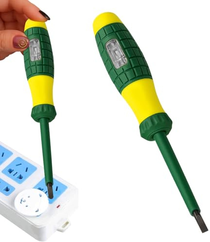 Electrical Screwdriver, Electrical Voltage Tester Pen for 220V Circuits, Electric Power Tester Pen with Plain Slot Blade, Insulated Handle, Test Screwdriver with Voltage Test Power Detector Probe