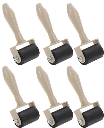 TOVINANNA Set da 6 Rulli in Gomma per Stampa e Artigianato Impugnatura Ergonomica Rullo per Inchiostro Uniforme per Tecniche di Stampa Pittura e Scrapbooking