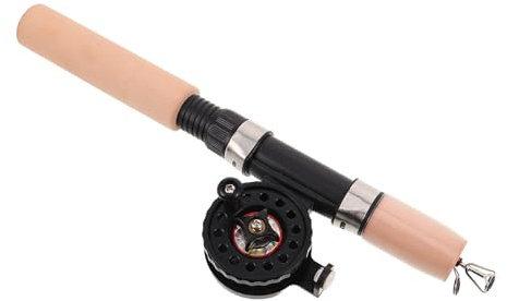 Alipis Juego de Caña de Pescar para Hielo Telescópica Compacta 60 CM con Carrete Modelo 50R Equipo Portátil Resistente al Frío para Pesca en Agua Dulce y Salada Invierno