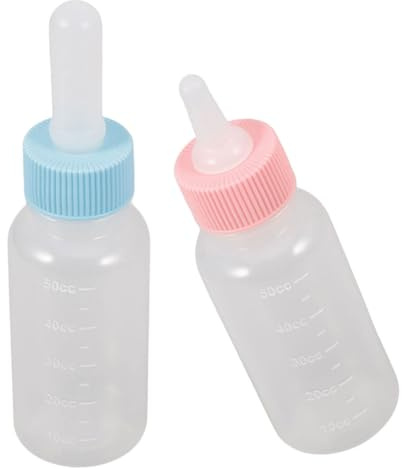 Alipis Biberón para Alimentación de Leche para Gatitos y Cachorros, Material PP y Silicona, Fácil de Usar y Seguro, Pack de 2 Unidades para Mascotas Recién Nacidas