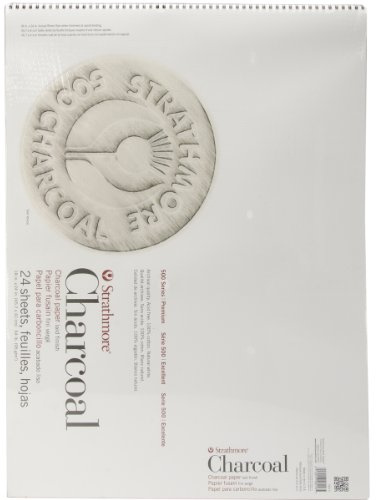 Strathmore Paper 500 Series Charcoal Pad, 18x24, White, 24 Sheets