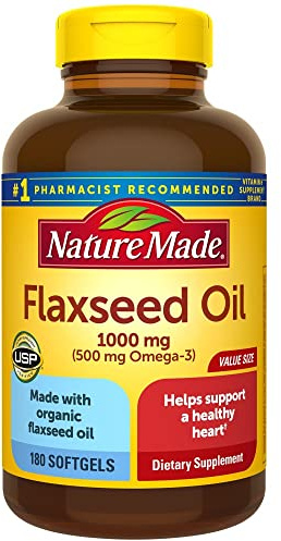 Nature Made Flaxseed Oil 1,000 mg Softgels, 180 ct
