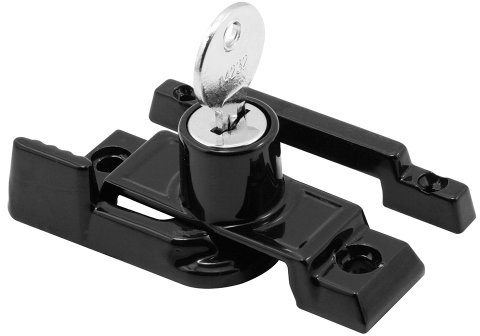 Prime-Line F 2583 Keyed Child-Proof Sash Lock, 2-1/4 In. Hole Centers, Diecast Zinc, Painted Black, (Single Pack)