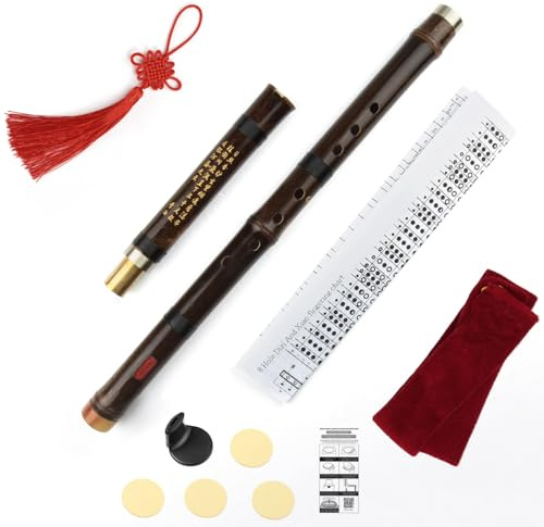 Separable two sections plug in Brown Vertical purple Bamboo Flute Key G Traditional Chinese Musical Instrument update level Woodwind Music Instrument Xiao