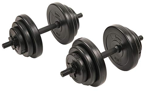 Sunny Health & Fitness 18 kg Vinyl Hantel Set, Einheitsgröße, NO. 087