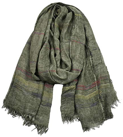 YONKOUNY Schal Herren Herbst und Winter Weiche Gestreifter Schal aus Baumwolle Lang Halstuch Gentleman Herrenschal Prime Quality