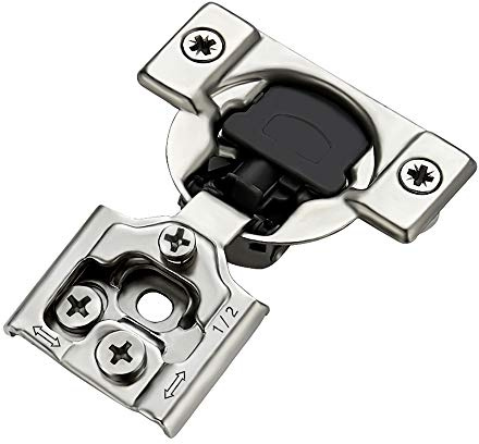 Ravinte 10 Pack 5 Pairs 1/2 inch Overlay Soft Close Hinges for Kitchen Cabinet Hinges Satin Nickel Hidden Hinges Stainless Steel Concealed Hinge self Closing