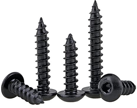 CONPHERON Klass 8,8 svart sexkantshylsa självgängande skruvar runt huvud hex träskruvar M6 x 35 mm, 20 st