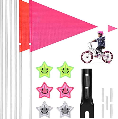 Fahrradwimpel 180cm, Fahrradfahne für Kinder, Fahne Fahrrad Kinder with Bunten Fahrradspeichen,Sicherheitswimpel Kinderfahrrad, Fahrradanhänger Fahne,Verstellbare Kinderfahrradfahne Für Kinderfahrrad