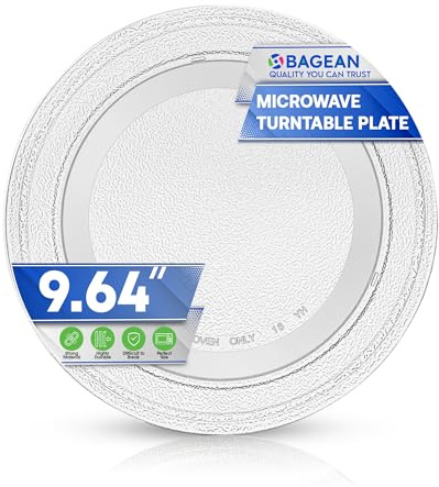 Microwave Plate Replacement 9.6 Inch for Small Microwave Oven Turntable Plate - LG Replacement Microwave Glass Plate Fits Many Brands Plates - Rotating Dish Tray For Better Reheating and Cooking