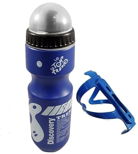 Porte Bidon de Vélo avec Gourde Velo 750ML Bouteille de Sport de Haute Qualité Inodore et Etanche Bleu pour VTT BMX Montagne Descente Pliable Urbain