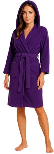 kraftd Unisex Robes 100% Cotton Terry Towelling Hooded Bathrobe Dressing Gowns Spa Hotel Bath Robe with Pockets & Belt for Men & Women