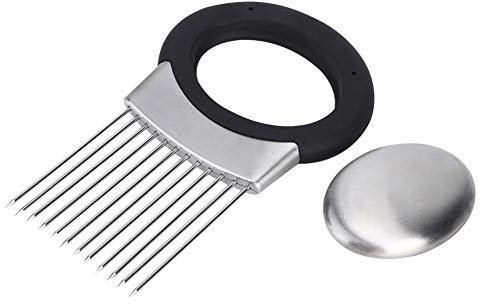 Forchetta per Affettare in Acciaio Inox Forchetta per Cipolla Forchetta per Patate Utensile da Cucina per Affettare Frutta e Verdura Affettatrice per Verdure e Patate con