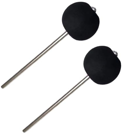 Jiayouy 2Pcs Bass Drum Beater Kick Drum Pedal Beater Compatible with Cajon Pedal Beater, Rubber Head Bass Drum Pedal Hammer Percussion Mallets Instrument Accessories