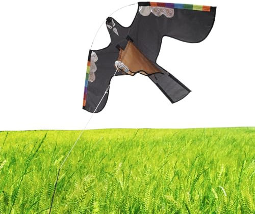 Aquilone volante falco , Aquilone volante falco, Aquilone falco spaventapasseri per uccelli riflettente con piume per colture, Aquiloni per uccelli per bambini Farm Flying Bird Hawk Repellente per aqu