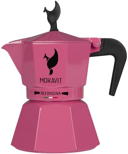 MOKAVIT Alfonsina - Cafetera Italiana - Cafetera Italiana Induccion 3 Tazas, Cafetera Induccion 3 Tazas, Moka Induccion 3 Tazas, Cafetera Moka, Cafetera para Induccion, Moka Pot - Made in Italy