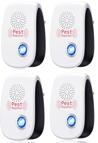 Ultrasonic Pest Repeller, Plug In Ultrasonic Rat Repellent, Mosquito Repellent, Pest Control for Spider, Cockroach, Flies, Rodent (05WHITE)