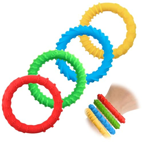Sensory Fidget Bracelet Toys, 4 Pack Stretchy Fidget Bracelet Kids Toddlers, Quiet Fidget Stress Toys for Special Needs ADHD, Autism Toddlers Girls Boys Autistic Children