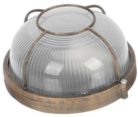 DECOMELODY Luminaria De Mamparo Led Náutica Resistente Al Agua Para Exterior, Metal, Luz Decorativa Para Jardín y Pasarela, Aplique De Pared, Diseño Ovalado, Instalación Segura, 1 Unidad