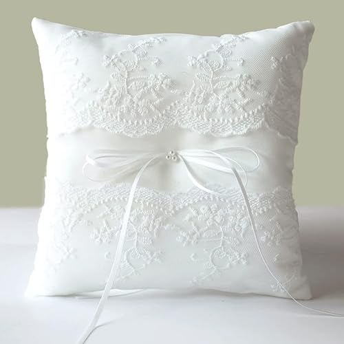 IHLOOTD Cojín para Anillos, Almohada para Anillos de Boda para Boda y Aniversario (A)