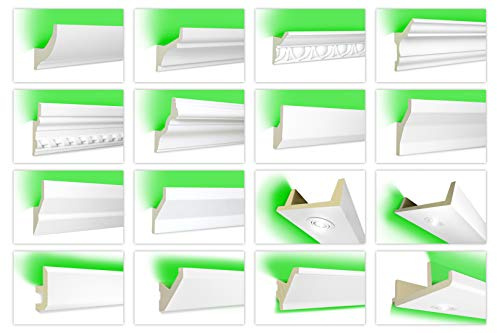 2 meter Led-1 till LED-16 profil PU stötsäker indirekt belysning ogenomskinlig – Led-4/80 x 48 mm