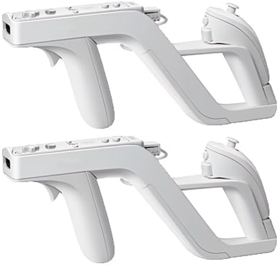 KUJOBUY Zapper Light Gun Attachment Compatible for Nintendo Wii Remote Nunchuk Wireless Links Remote Controller Shoot Games Wii u Zapper Gun Shooting Game Nintendo Hunting Guns for Wii Gamepad