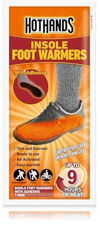 HOTHANDS Insole warmers 5P - Adhesive - Long lasting - Up to 9 hours of heat - Odourless - Air activated