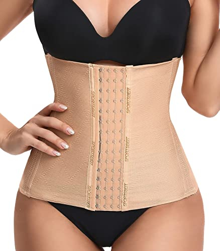 SURE YOU LIKE Waist Trainer Damen Korsett Unterbrust Taillenmieder Taillenformer Shapewear Sport Figureformend Tailletrainer Bauchweg Gürtel Korsage(3XL, Beige)