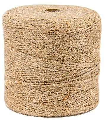 Time to Sparkle 1 Roll 1000ft-305m Jute Twine 2mm Natural Garden Twine 3 ply Jute String Art Craft Gift Twine Hemp Rope Durable Wrapping Rope for Crafts, Wrapping Gardening and Wedding Decor