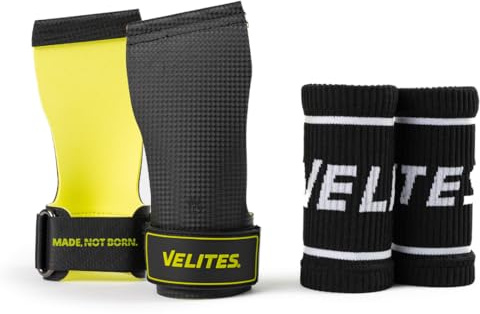 Velites I Cross Training Quad Ultra Gants sans magnésium I Mitaines d'haltérophilie I pour Les athlètes de Crosstraining ou de Gymnastique I Améliorez Vos résultats (Noir, L)